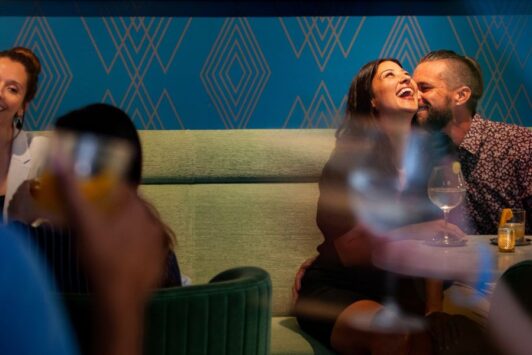 Couples enjoy date night at Angad Arts Hotel.