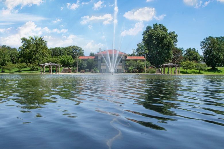 The sun shines in Carondelet Park.