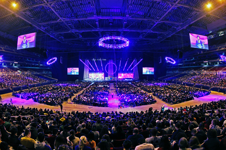 A General Session taking place on the floor of The Dome at America's Center.
