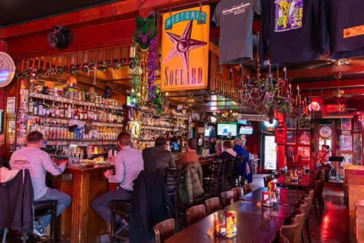 People belly up to the bar at Hammerstone's in Soulard.