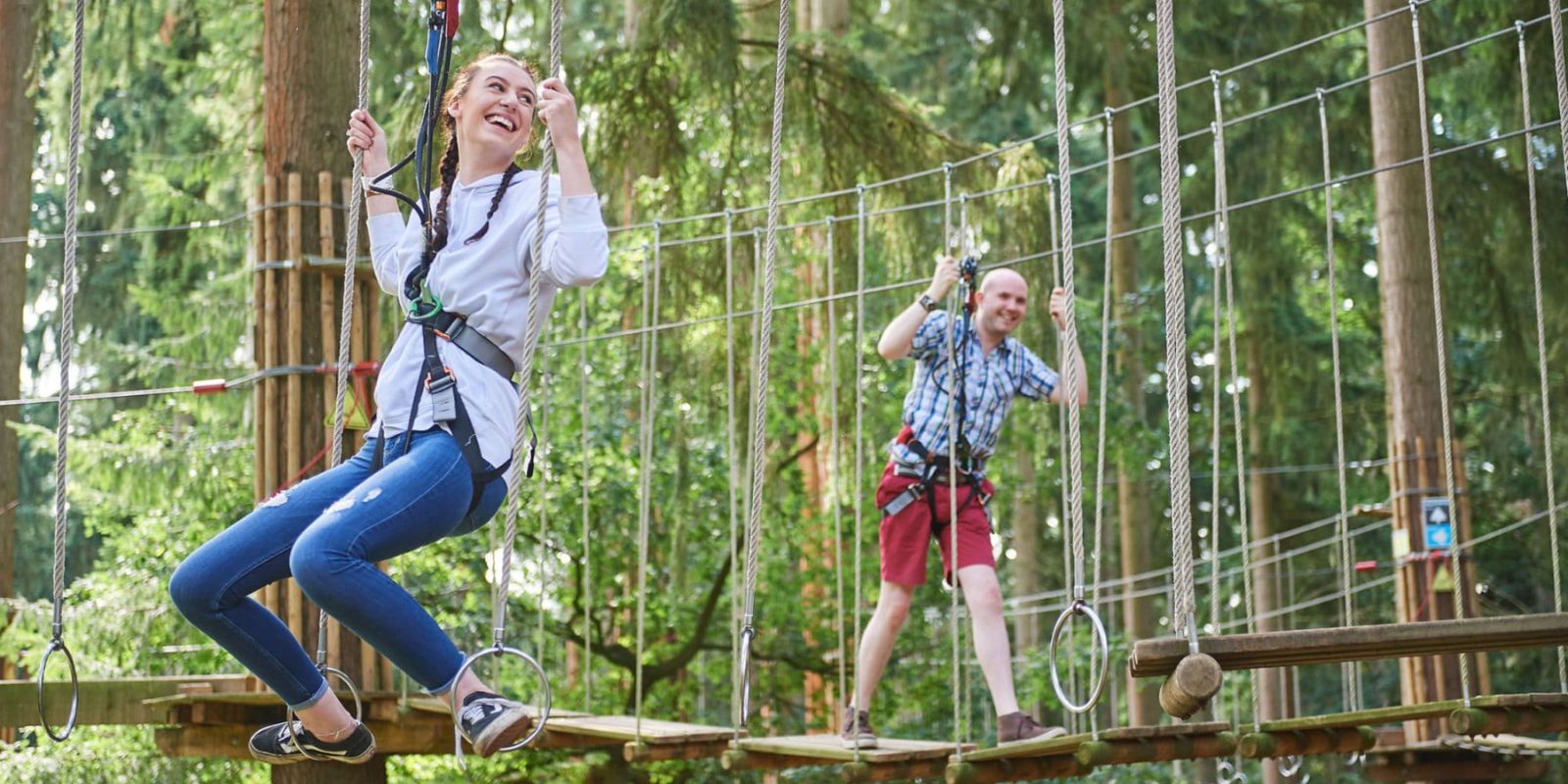In Maryland Heights, you can attend a live concert, eat at delicious restaurants and swing through the trees – literally.