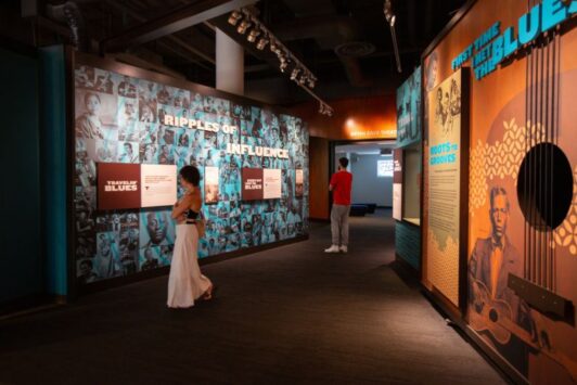 People learn about the ripples of influence in blues music at the National Blues Museum.