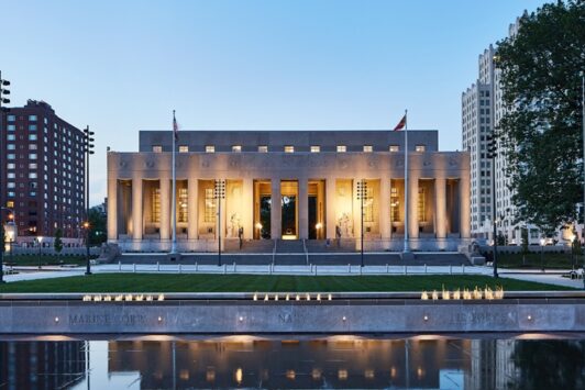 Soldiers Memorial Military Museum's architecture is LEED-certified to the Gold level and ADA compliant.