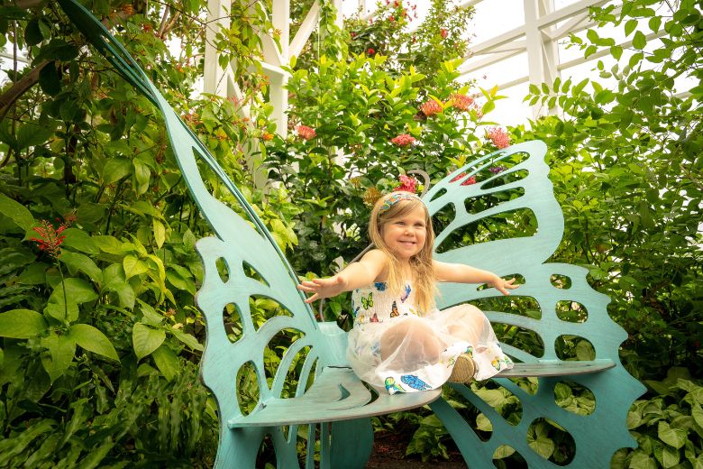 Kids have fun at the Sophia M. Sachs Butterfly House.