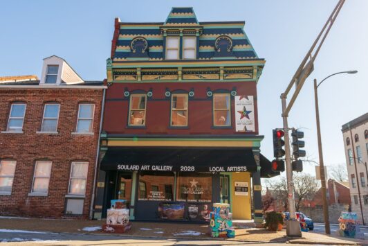 Soulard Art Gallery is housed in a red-brick building.