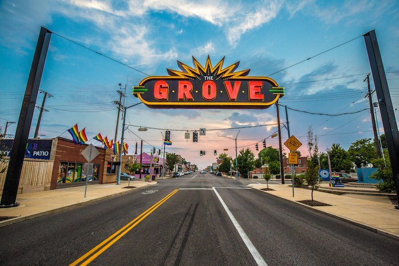 Sign at the Entrance to The Grove Neighborhood