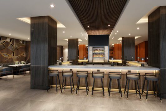 Quattro Restaurant and Bar at A bathroom at The Westin St. Louis.